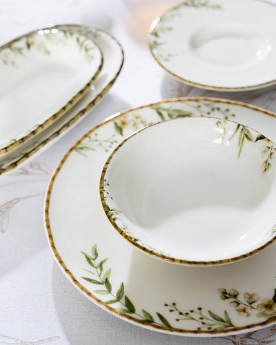 Столовый сервиз Bernelle из 26 шт. - белый / коричневый