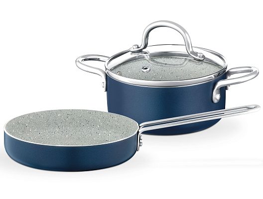 Набор посуды Mini Granite Look из 3 шт., 1,4 л., 1л. - темно-синий