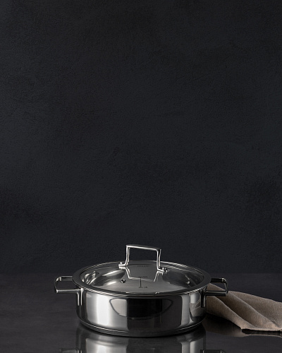 Кастрюля Elena с крышкой 24x7,5 см. - нержавеющая сталь