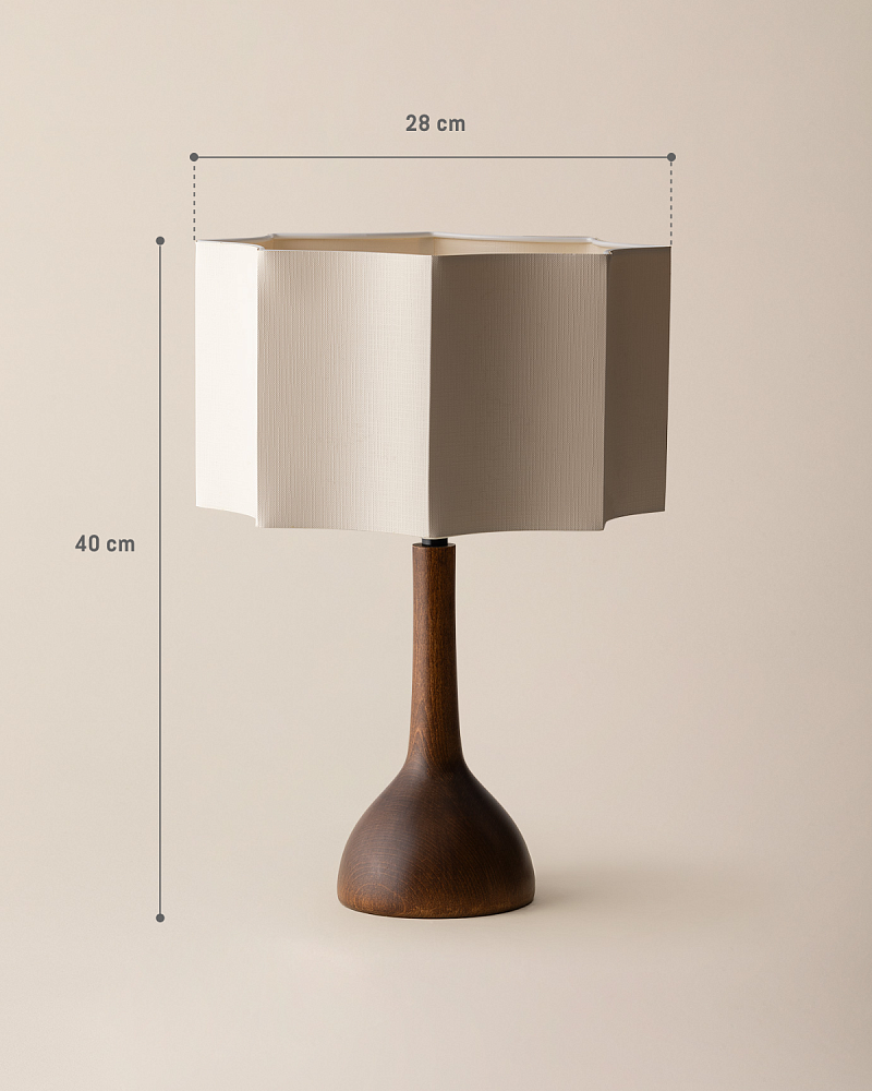 Лампа Diana 40x28x28 см, - дерево, ткань