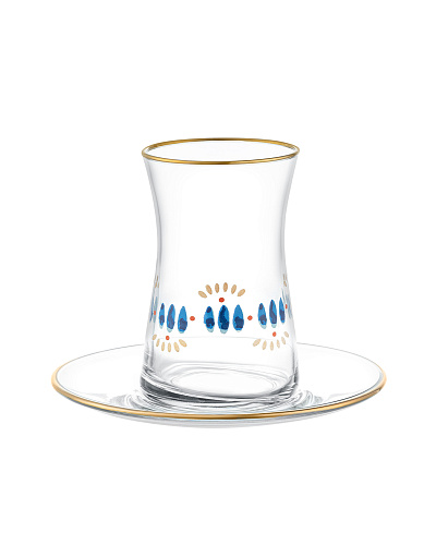 Набор стеклянных чашек и блюдец Gemma Hilaire из 6 шт., 170 мл