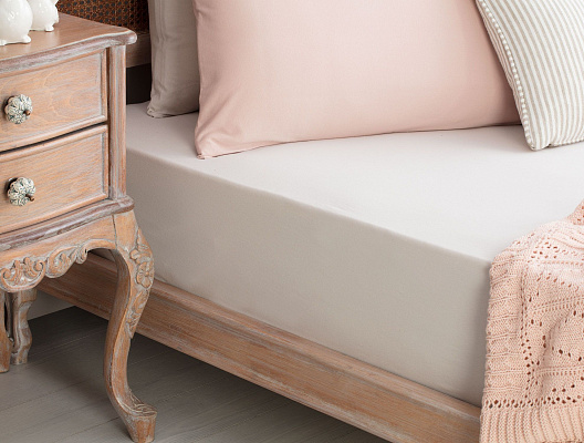 Простыня двуспальная на резинке Valeria 160x200 см, - хлопок