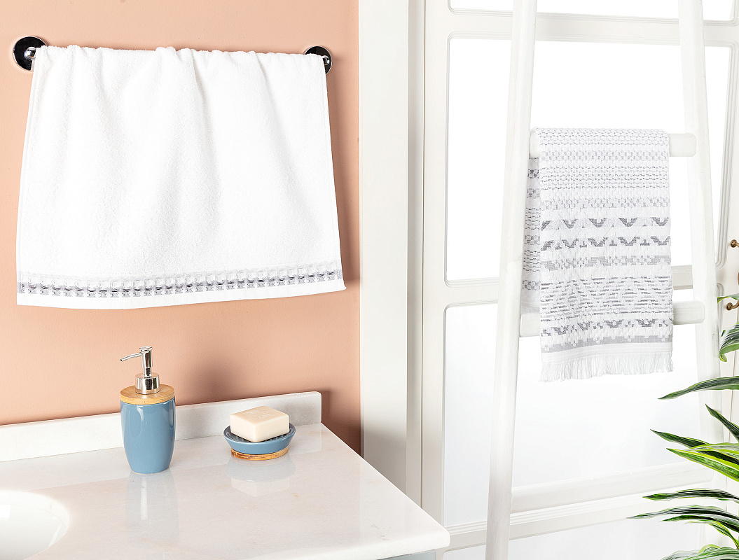 Набор полотенец для лица Annabel из 2 шт., 50x70 см. - темно-синий / белый