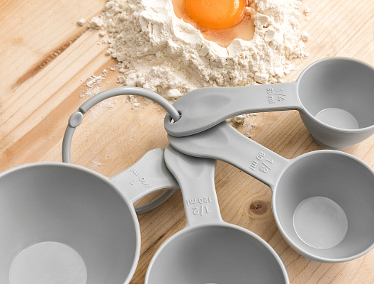 Набор мерных ложек Paddle из 4 шт - светло-серый