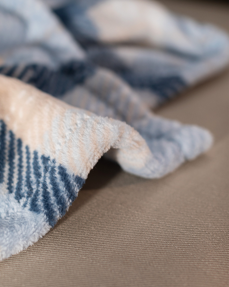 Плед Delit Welsoft 130x170 см, - голубой/бежевый