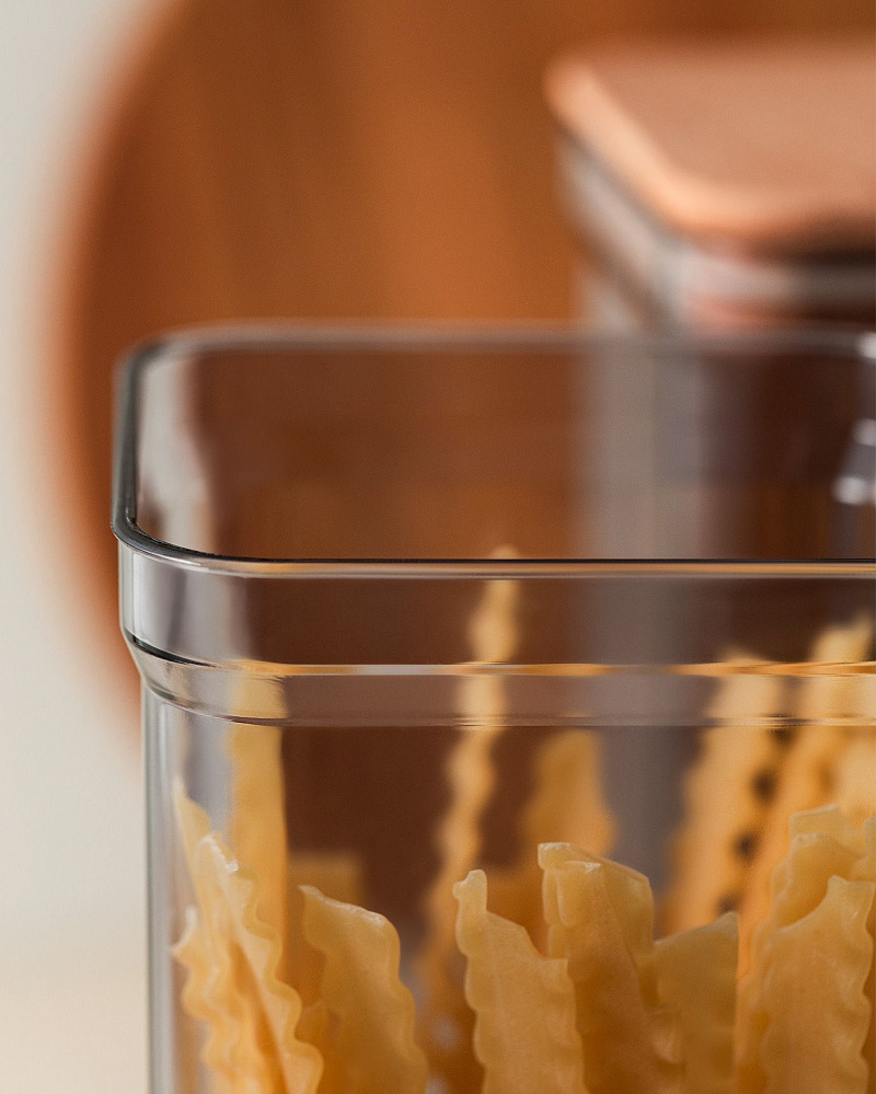 Контейнер Kaviera, с деревянной крышкой, 2100 мл, из 2 шт - серый