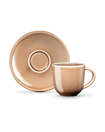 Кофейный набор Morane из 2 чашек и 2 блюдец, фарфор, 90мл - пудровый