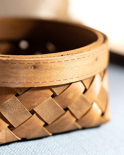 Плетеная корзинка Zoey 14x7 см. - коричневая