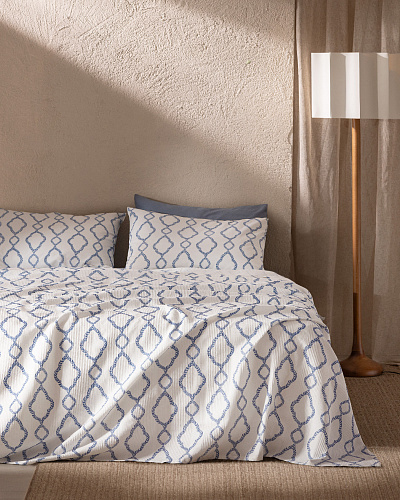 Комплект постельного белья полутораспальный Belda с вафельным покрывалом 160x240 см, хлопок