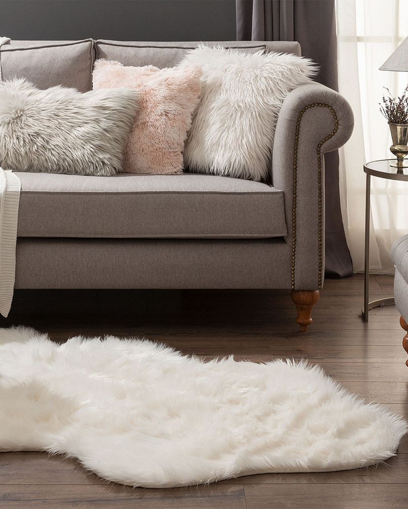 Плюшевый коврик Lela 90x150 см. - экрю