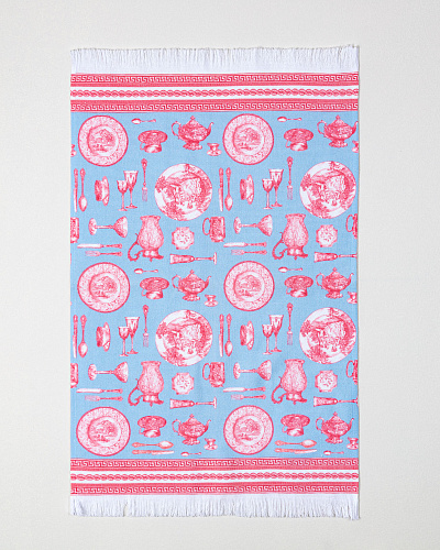 Кухонное полотенце Pompere с принтом 40x60 см. - красное / голубое