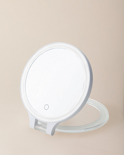 Зеркало Mirin на выдвижной ножке с подсветкой 19,5x21,9x2,7 см, - пластик, стекло