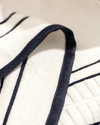 Банное полотенце Bettine 80x160 см. - белое / синее