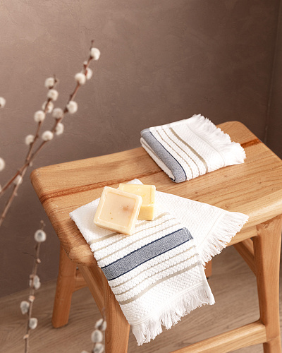 Набор полотенец для рук Annecy из 2 шт., 30х45 см - белый / бежевый