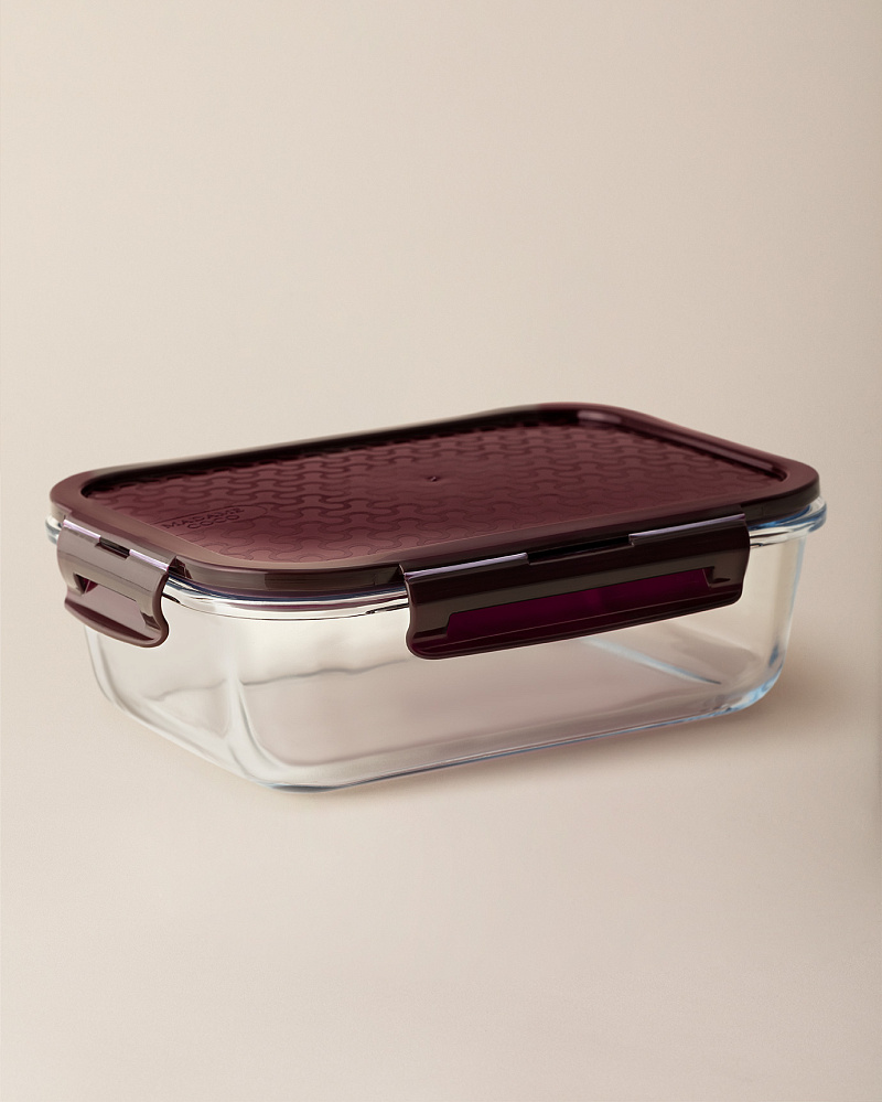 Ланчбокс Modena прямоугольный с крышкой 1,5 л. - боросиликатное стекло, пластик