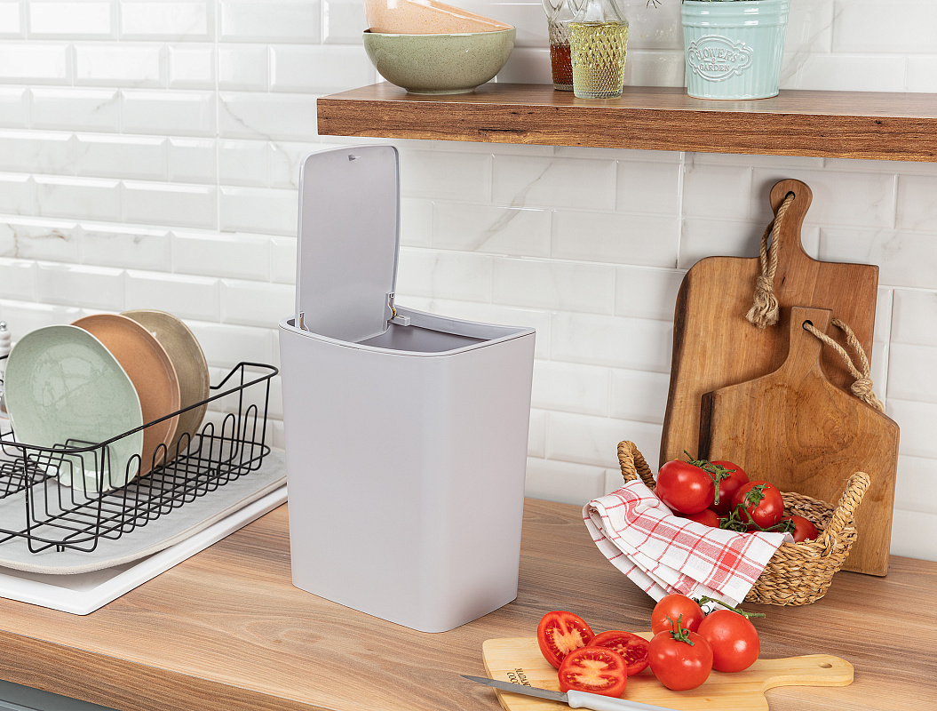 Мусорное ведро Olivier с механической крышкой 8,5 л, пластик