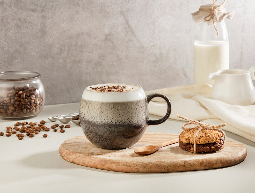 Керамическая кружка BEL Sidonia 475мл - бежевый/серый