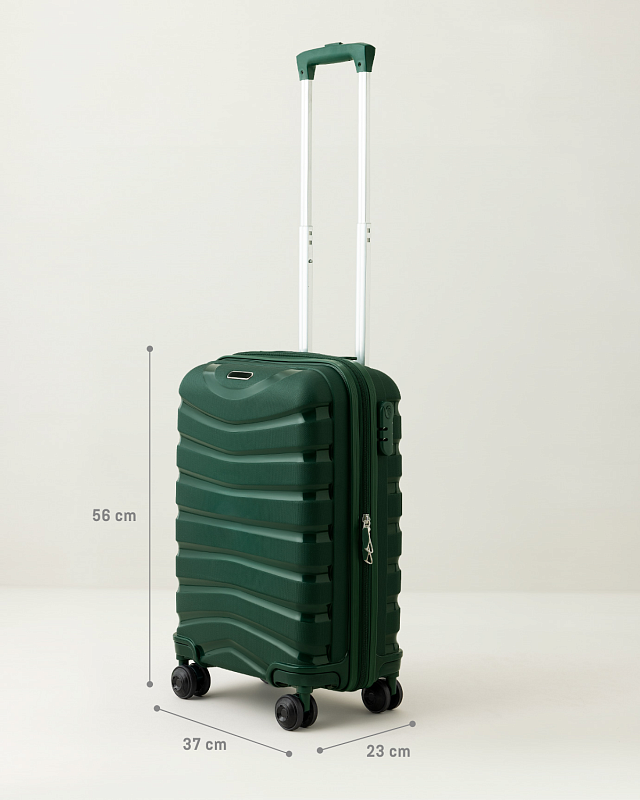 Чемодан Mer 37x23x56 см., 2,5 кг. - зеленый