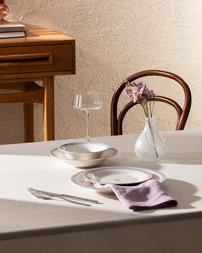 Столовый сервиз Emeline из 24 шт. - белый / сиреневый