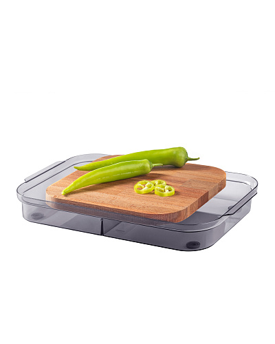 Разделочная доска из дерева Eolya с чашей 24,5x40,2x6 см. 