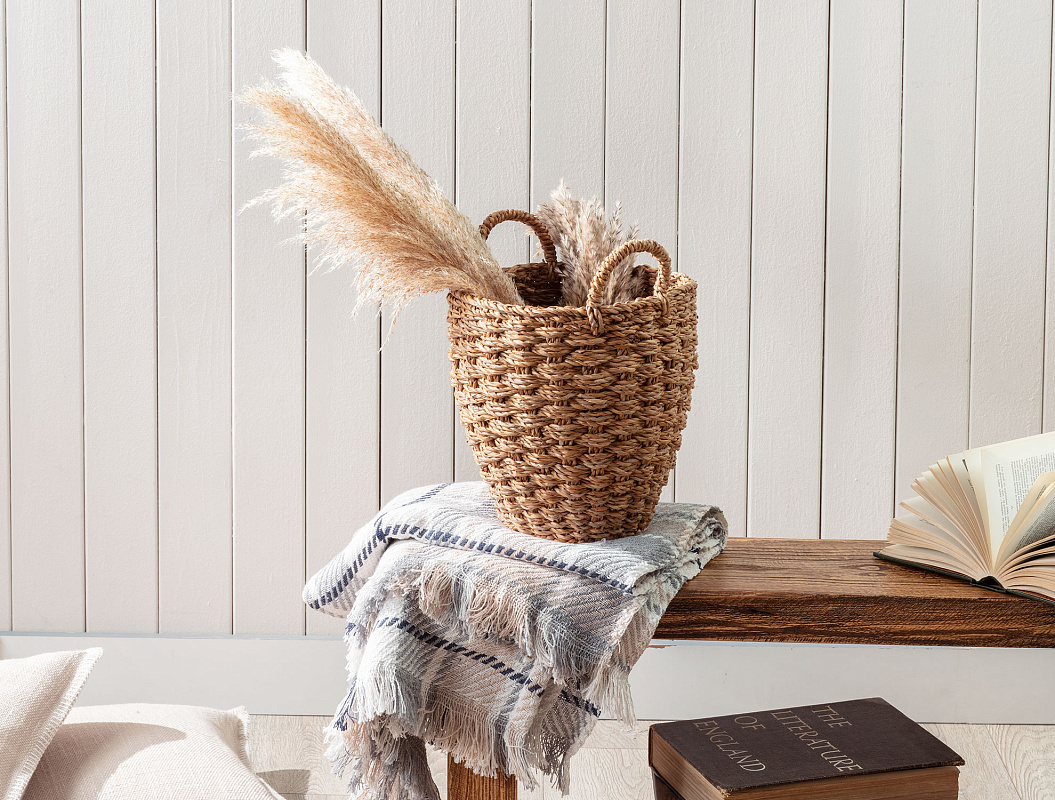 Цветочный горшок ручками 28x27 см, пластик