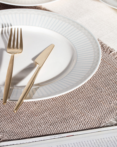 Столовый сервиз Fabre из 24 шт. - белый / серый / голубой