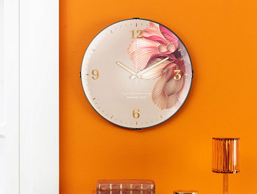 Настенные часы Flori 35x35x5 см. - бежевые