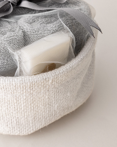 Набор банный Fabrice в корзинке из 5 шт., 30x30 см. - серый