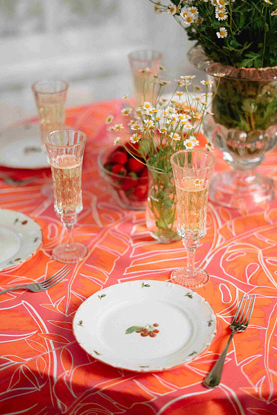 Набор тарелок для десертов из фарфора Cherry из 6 шт., 19 см - белый