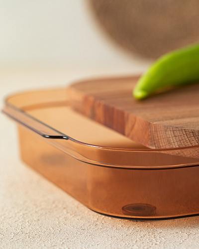 Разделочная доска из дерева Eolya с чашей 24,5x40,2x6 см. 