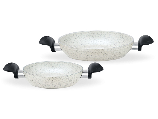 Набор из двух алюминиевых сковородок Gordes без крышек диаметр 16см + 20см - кремовый