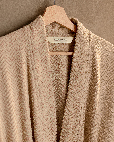 Мужской халат Nicola S-M р. - темно-бежевый