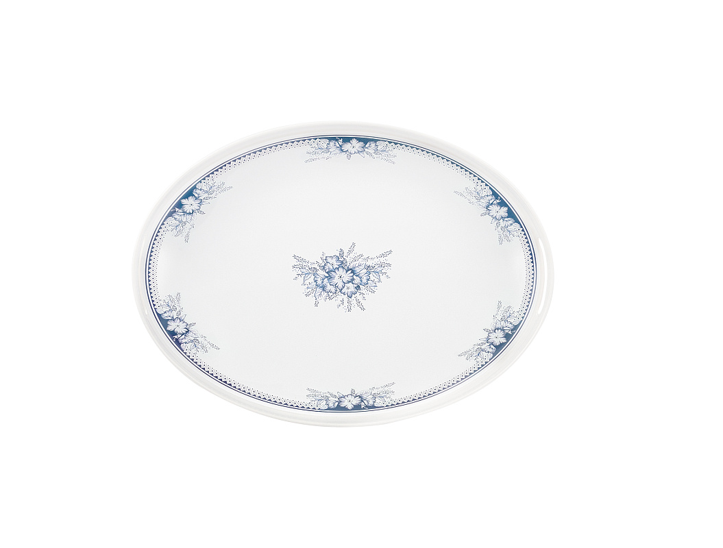 Овальный поднос Blanche с ручками 43x30 см, пластик