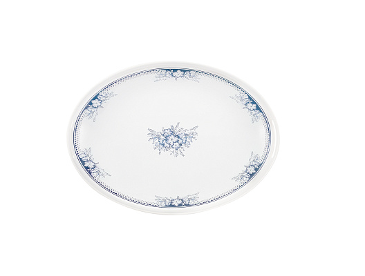 Овальный поднос Blanche с ручками 43x30 см, пластик