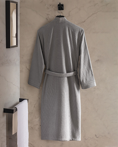 Халат банный унисекс серый