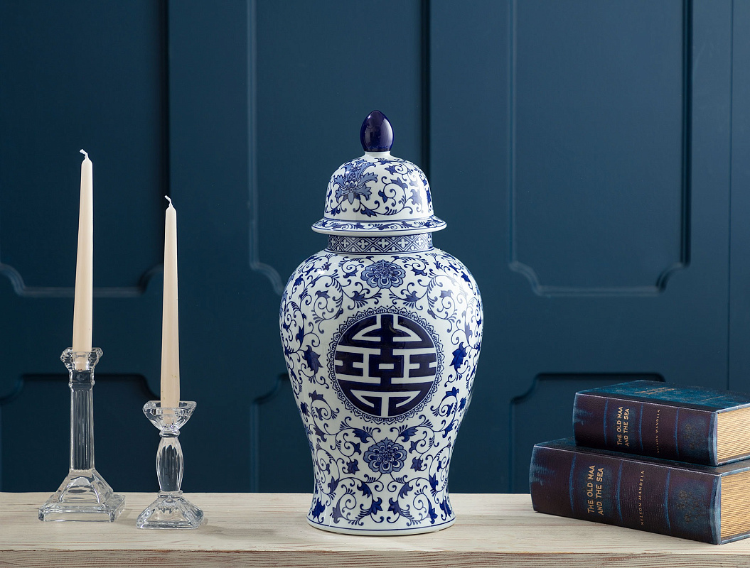 Ваза с крышкой Aubervilliers 22,5x22,5x50 см. 