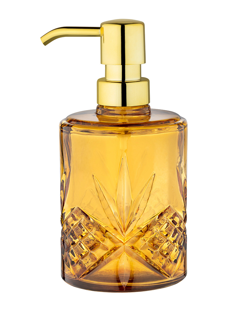 Стеклянный дозатор для жидкого мыла Aron - янтарный