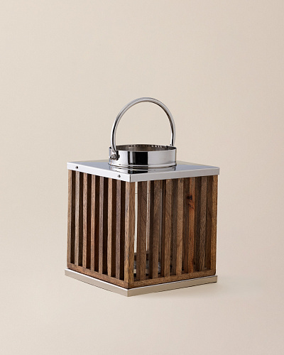 Подсвечник фонарь Ambre 20x20x25 см. - коричневый