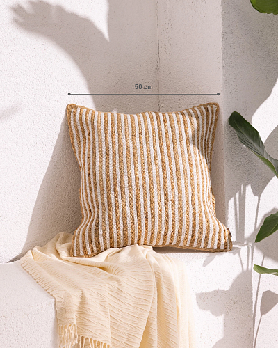 Декоративная наволочка Seine 50x50 см. - бежевая / белая