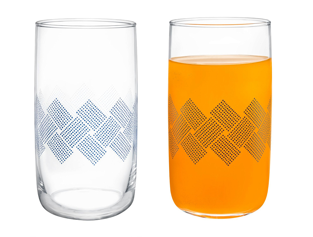 Набор стеклянных стаканов для напитков Musette-Blue из 4 шт., 365мл