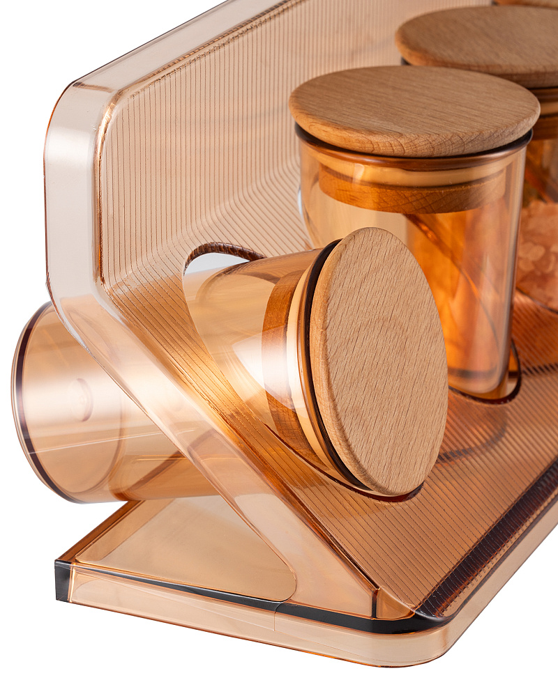 Баночка для специй Liana 210 мл. - дерево, пластик