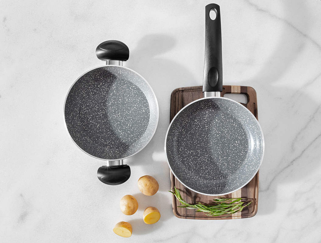 Набор сковородок Gordes Granite Look из 2 шт., 20-26 см. - алюминий