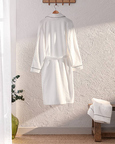 Набор банный унисекс халат и полотенце Jack 2 шт., L-XL р., 50x90 см. - белый