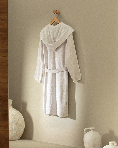 Халат унисекс с капюшоном Rayana и ремешком L-XL, хлопок