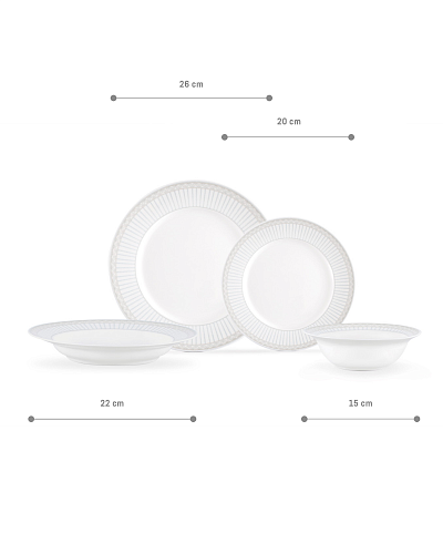 Столовый сервиз Fabre из 24 шт. - белый / серый / голубой