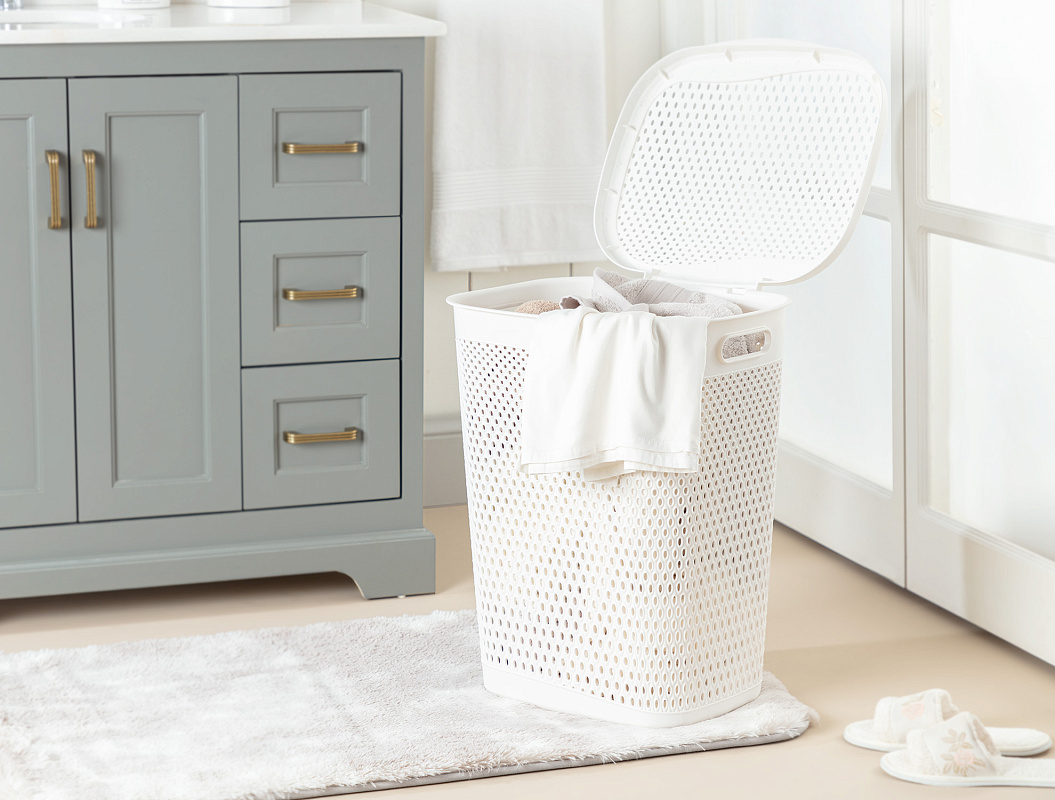 Корзина для белья Bellamy 38,9x44,8x56,5 см. - экрю