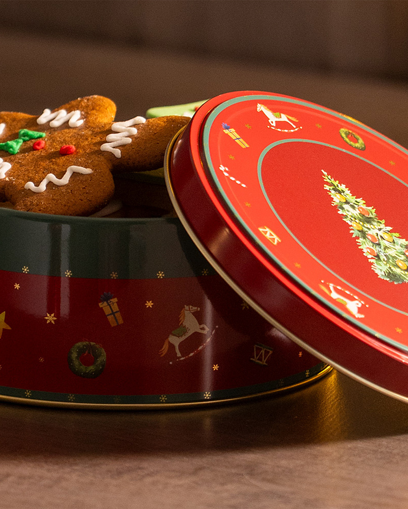 Круглая металлическая коробка Bonni с крышкой 13x13x6 см, металл