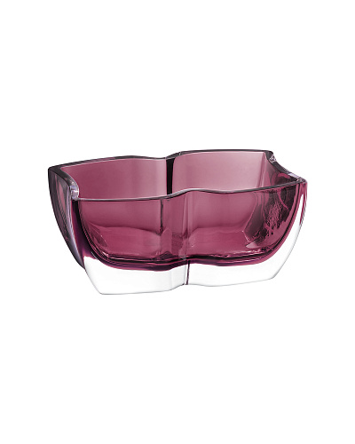 Стеклянная ваза ручной работы Loches 21x9 см. - сливовая