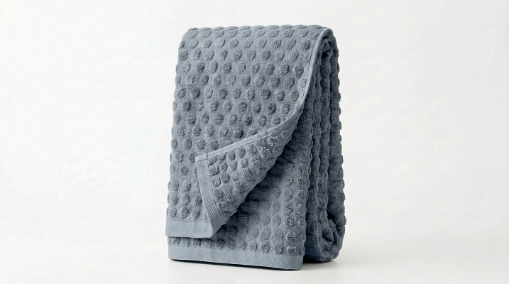 Банное полотенце Polka Dot 70x140 см. - темно-голубое