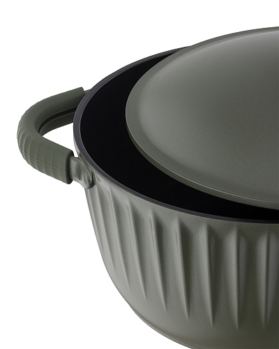 Кастрюля Freya с крышкой и силиконовыми съемными ручками 4л., - алюминий